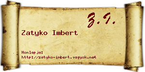 Zatyko Imbert névjegykártya